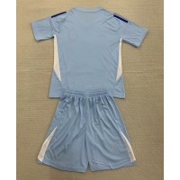 Camisa de Futebol Espanha Goleiro Equipamento Principal Infantil Europeu 2024 Manga Curta (+ Calças curtas)